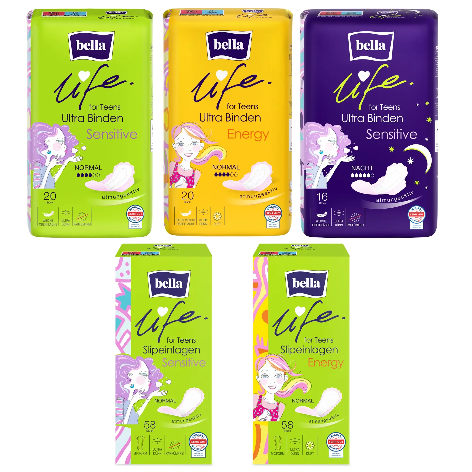 bella life for Teens Erste Periodenbox Sensitive / Energy