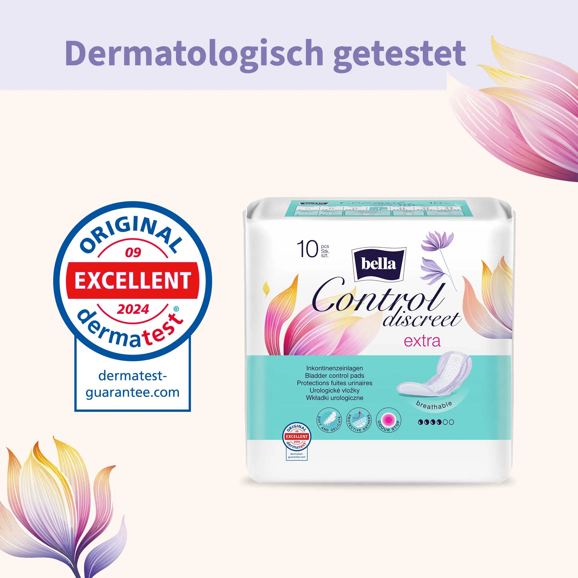 Bladder control pads BELLA CONTROL DISCREET EXTRA 10 pcs