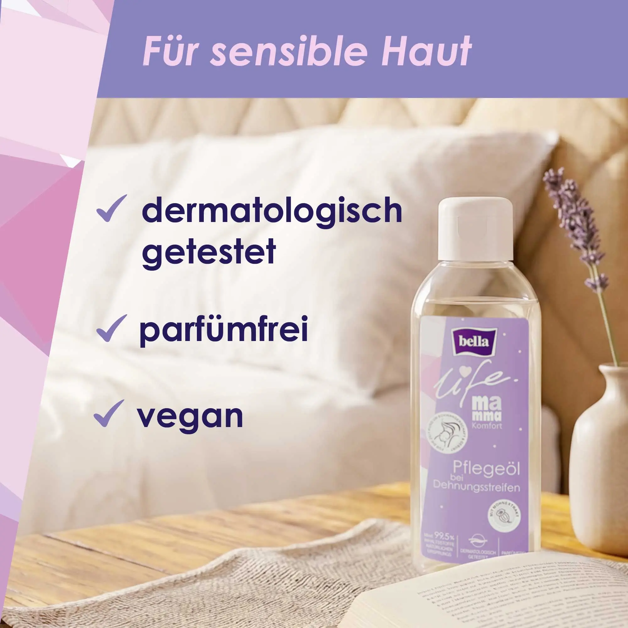 bella life Mamma, Komfort, Pflegeöl gegen Dehnungsstreifen (150 ml)