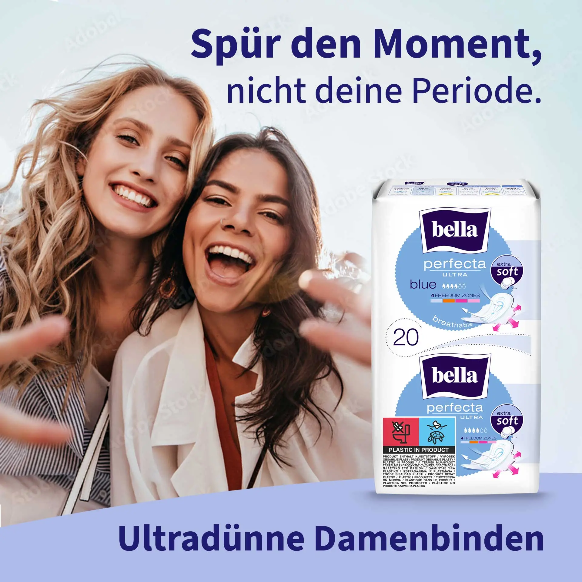 bella Perfecta, Ultra Binden Blue, mit Flügeln, Extra Soft (20 Stück)
