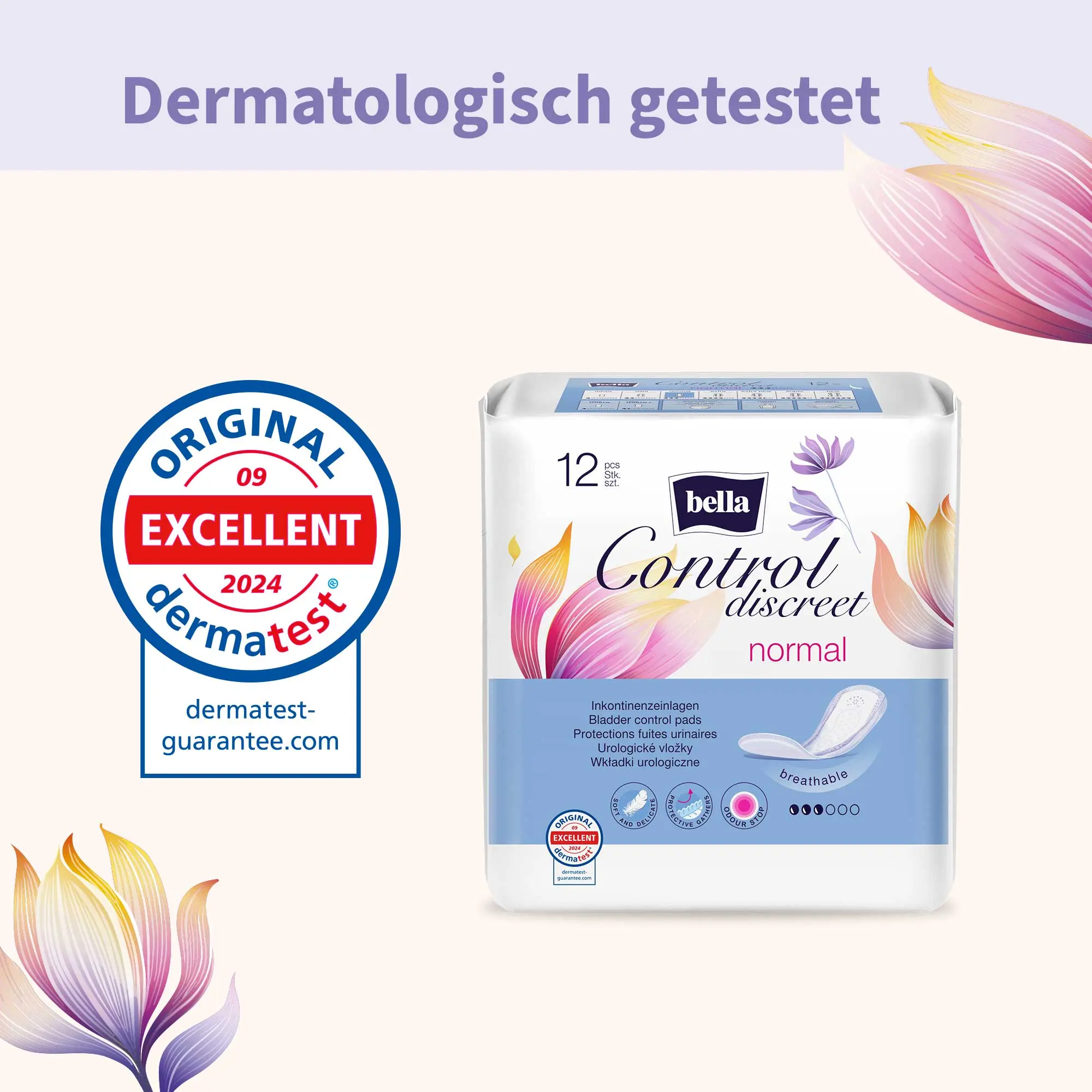 Bladder control pads BELLA CONTROL DISCREET NORMAL 12 pcs