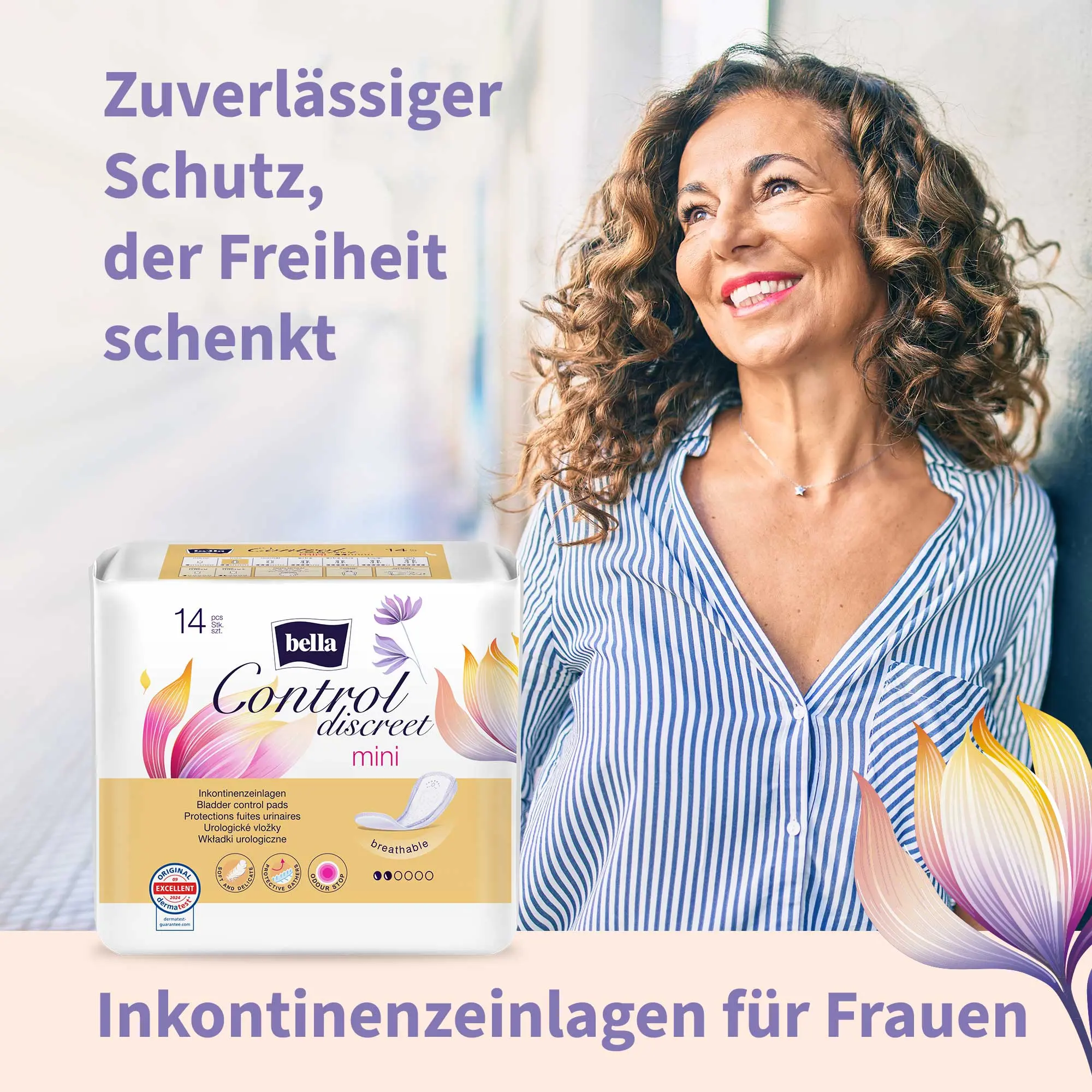 bella Control Discreet, Inkontinenzeinlagen, Mini (14 Stück)