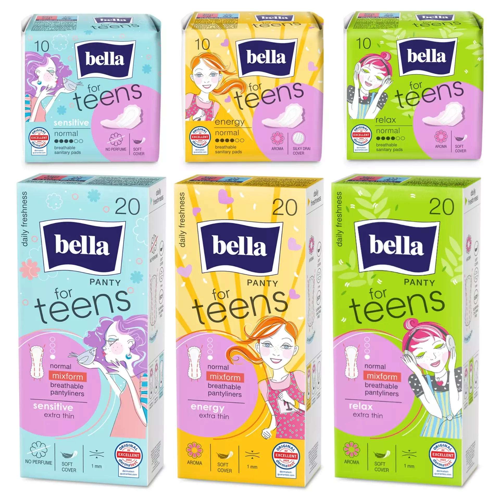 bella for Teens, erste Periode-Box, Ultra Binden/Slipeinlagen (6er-Pack)