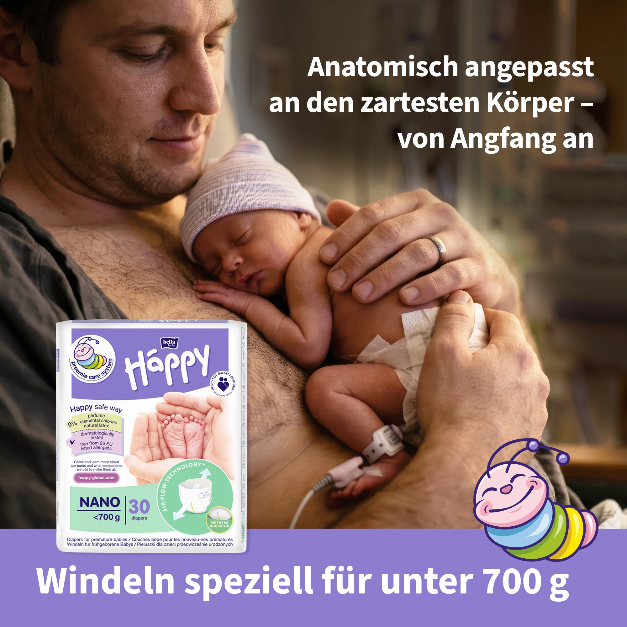 bella baby Happy Windeln für Frühgeborene Nano  unter 700g 30 Stück