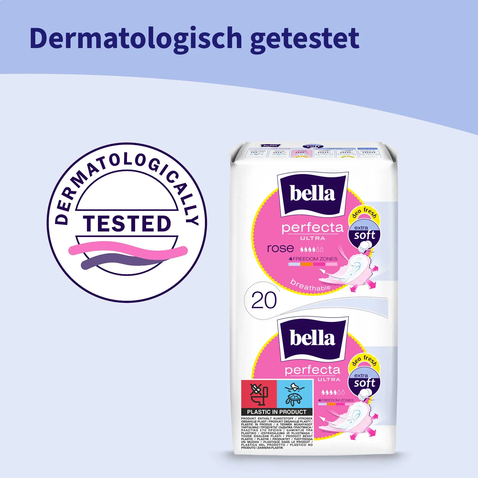 bella Perfecta, Ultra Binden Rosé, mit Flügeln und Duft, Extra Soft (20 Stück)