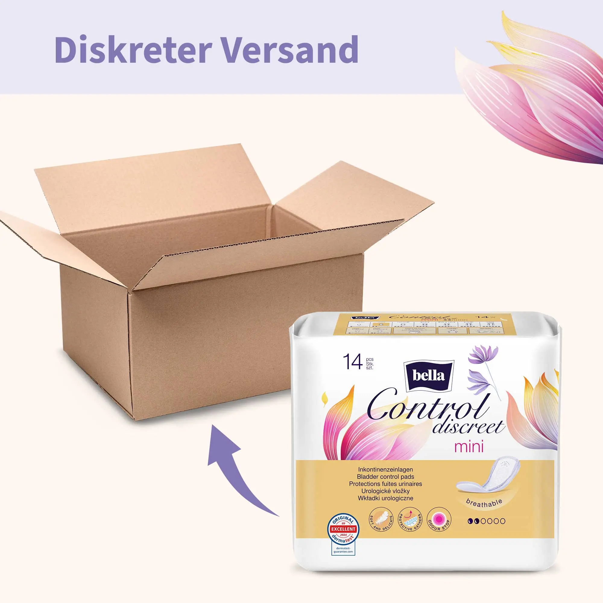 bella Control Discreet, Inkontinenzeinlagen, Mini (14 Stück)