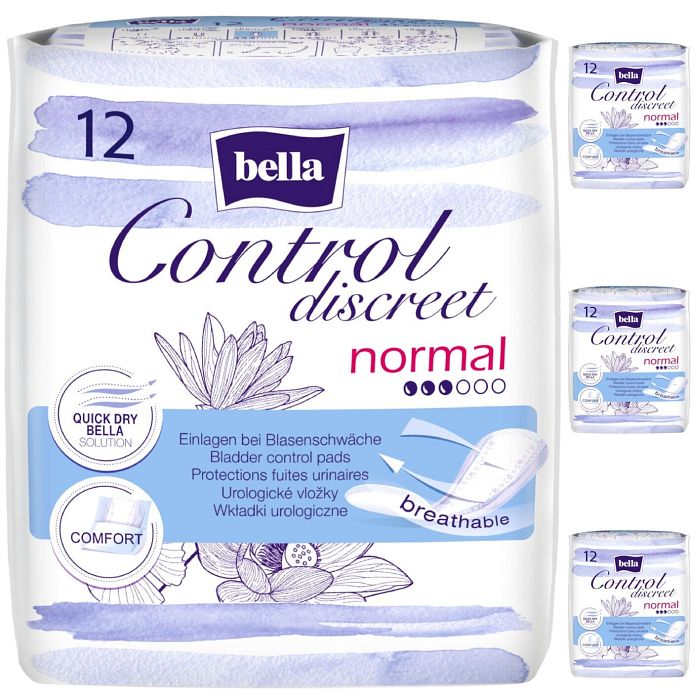 bella Control Discreet Hygiene-Einlagen Normal 12 Stück 4er Pack