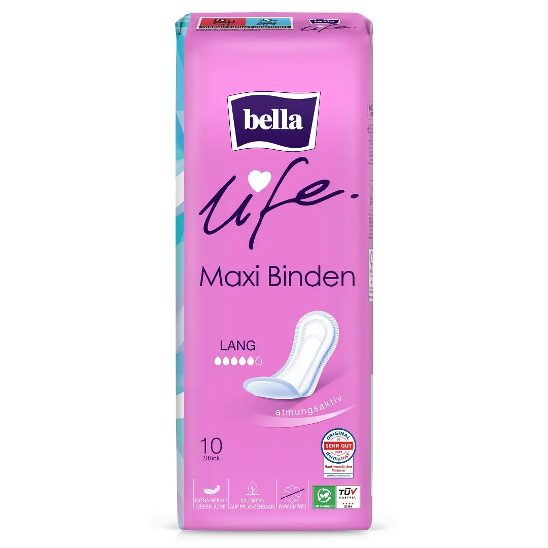 bella life Maxi Binden Lang ohne Flügel 10 Stück