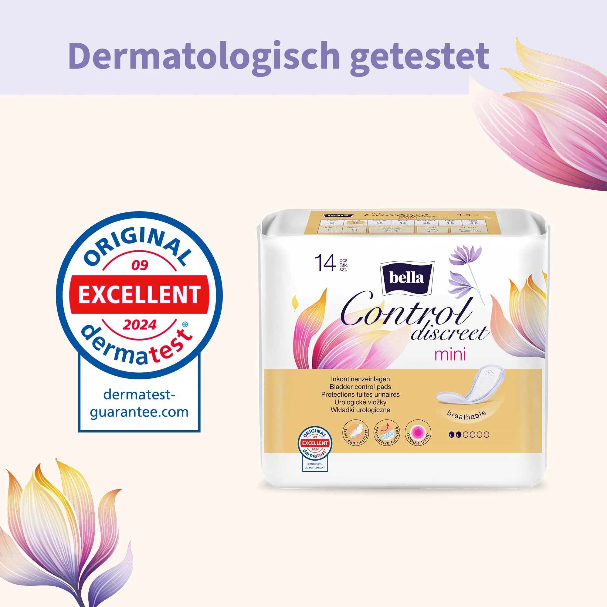 bella Control Discreet, Inkontinenzeinlagen, Mini (14 Stück)