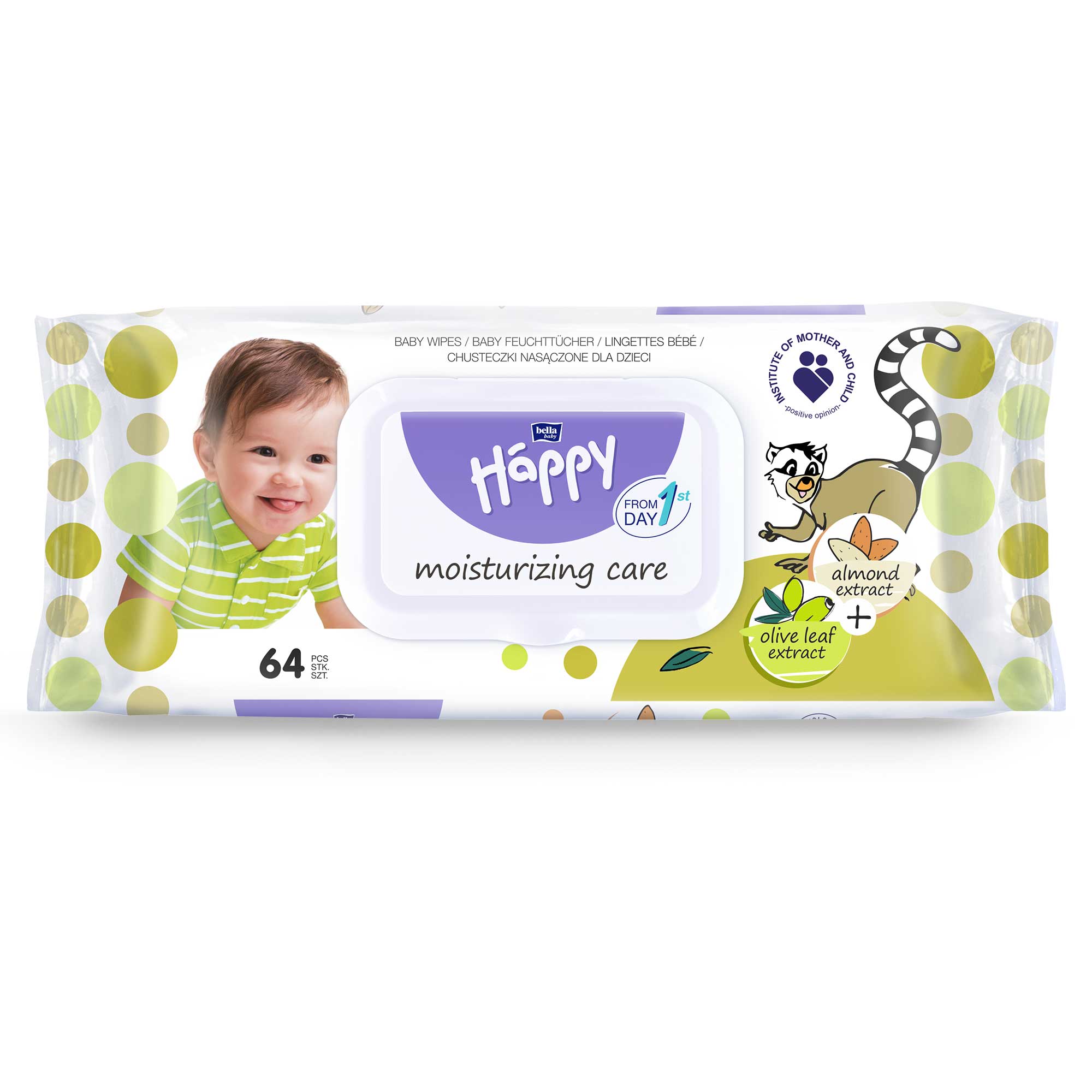 bella baby Happy Feuchttücher Mandel und Olive mit Klickverschluss 64 Stück