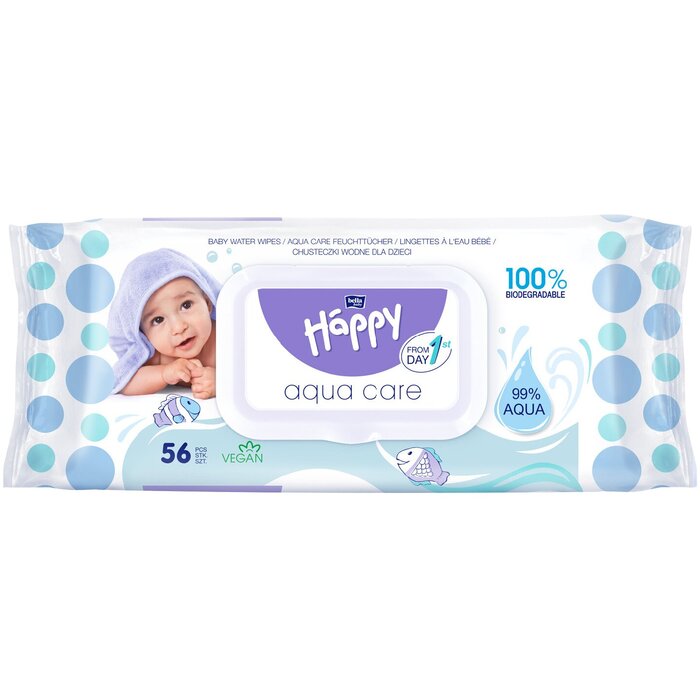 bella baby Happy Feuchttücher Aqua Care 99% Wasser 56 Stück