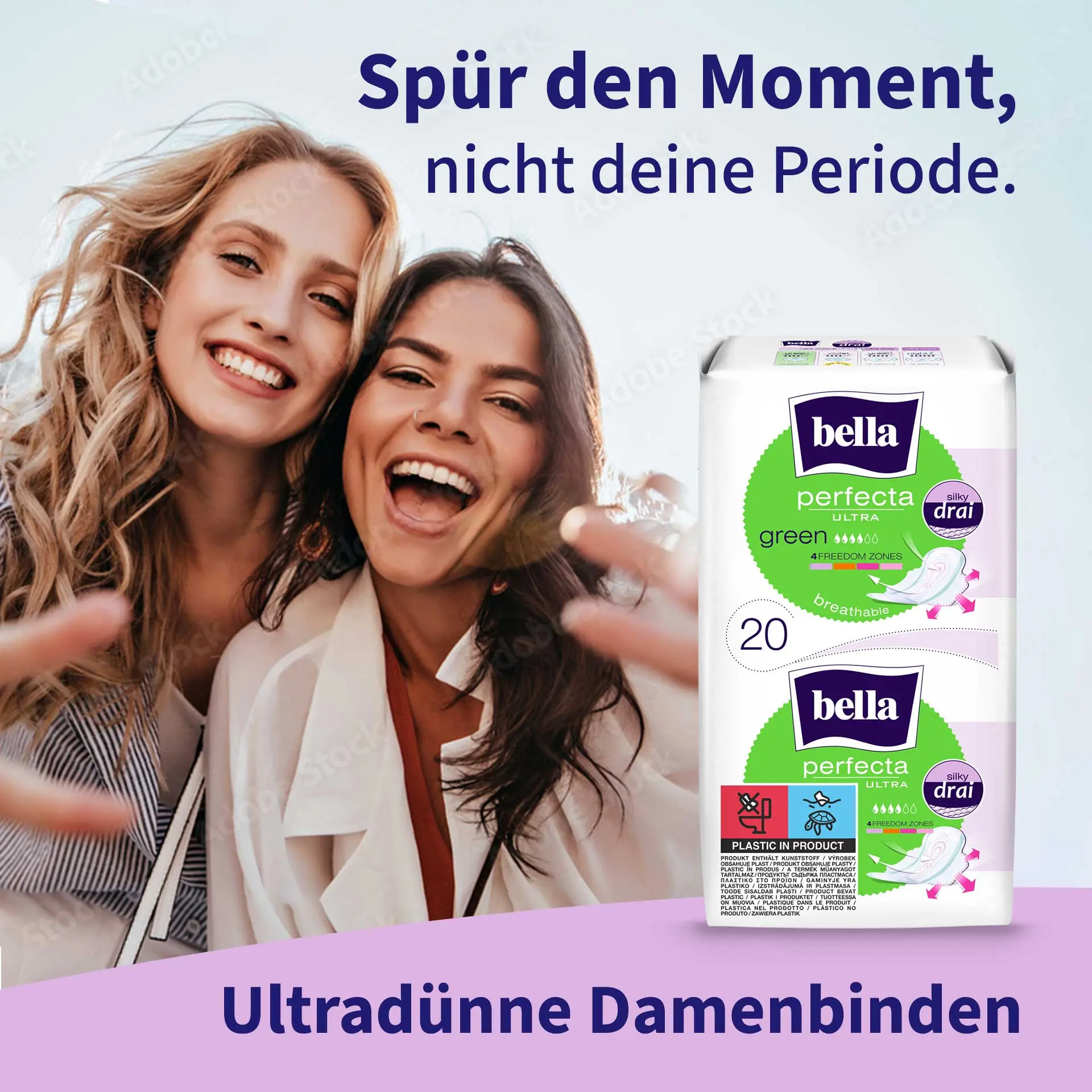 bella Perfecta, Ultra Binden Green, mit Flügeln, Silky Drai (20 Stück)