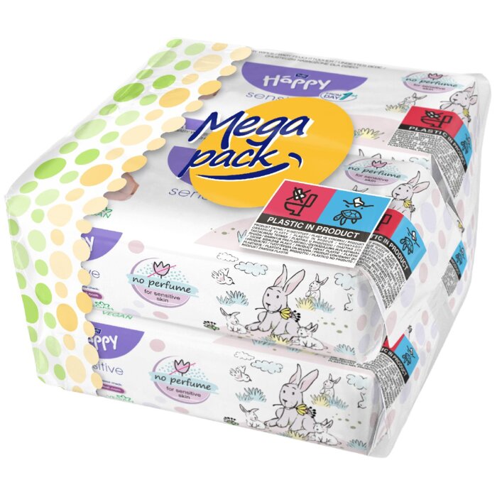 bella baby Happy Feuchttücher Sensitive 56 Stück im 4er Pack