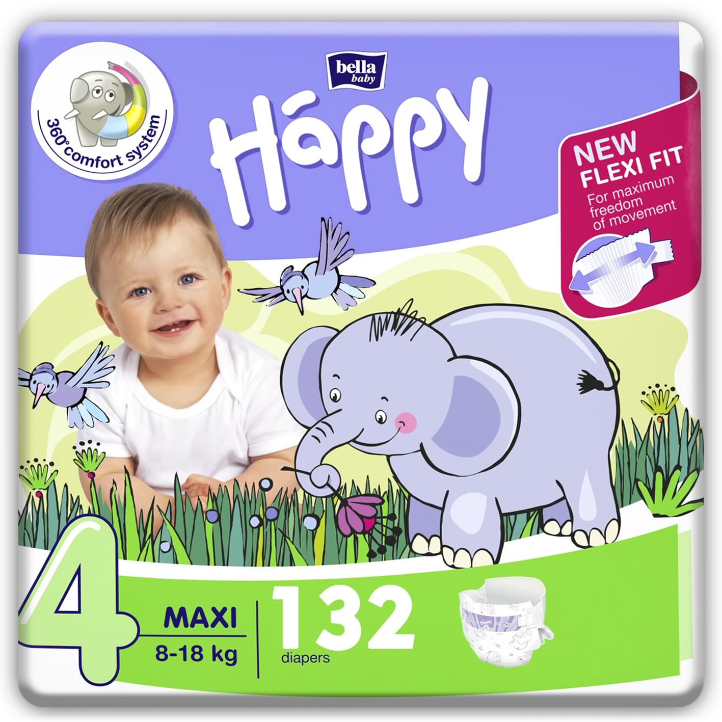 1. Happy Box WindelGröße: Maxi Gr. 4 (8-18kg), Feuchttücher Sorte: Sensitive