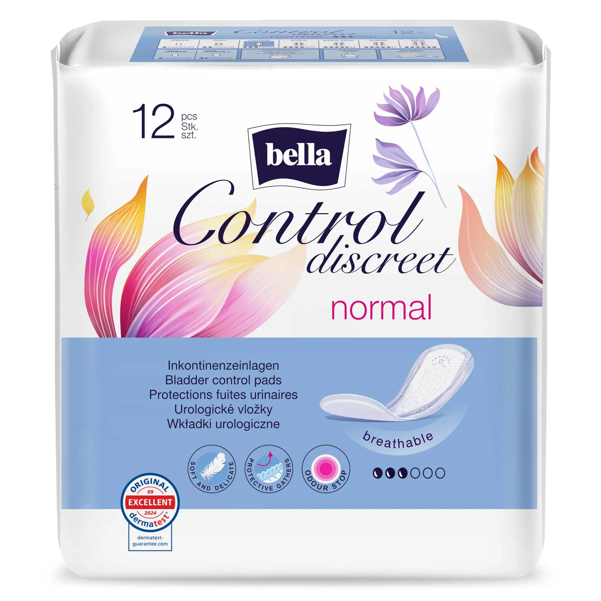 Bladder control pads BELLA CONTROL DISCREET NORMAL 12 pcs