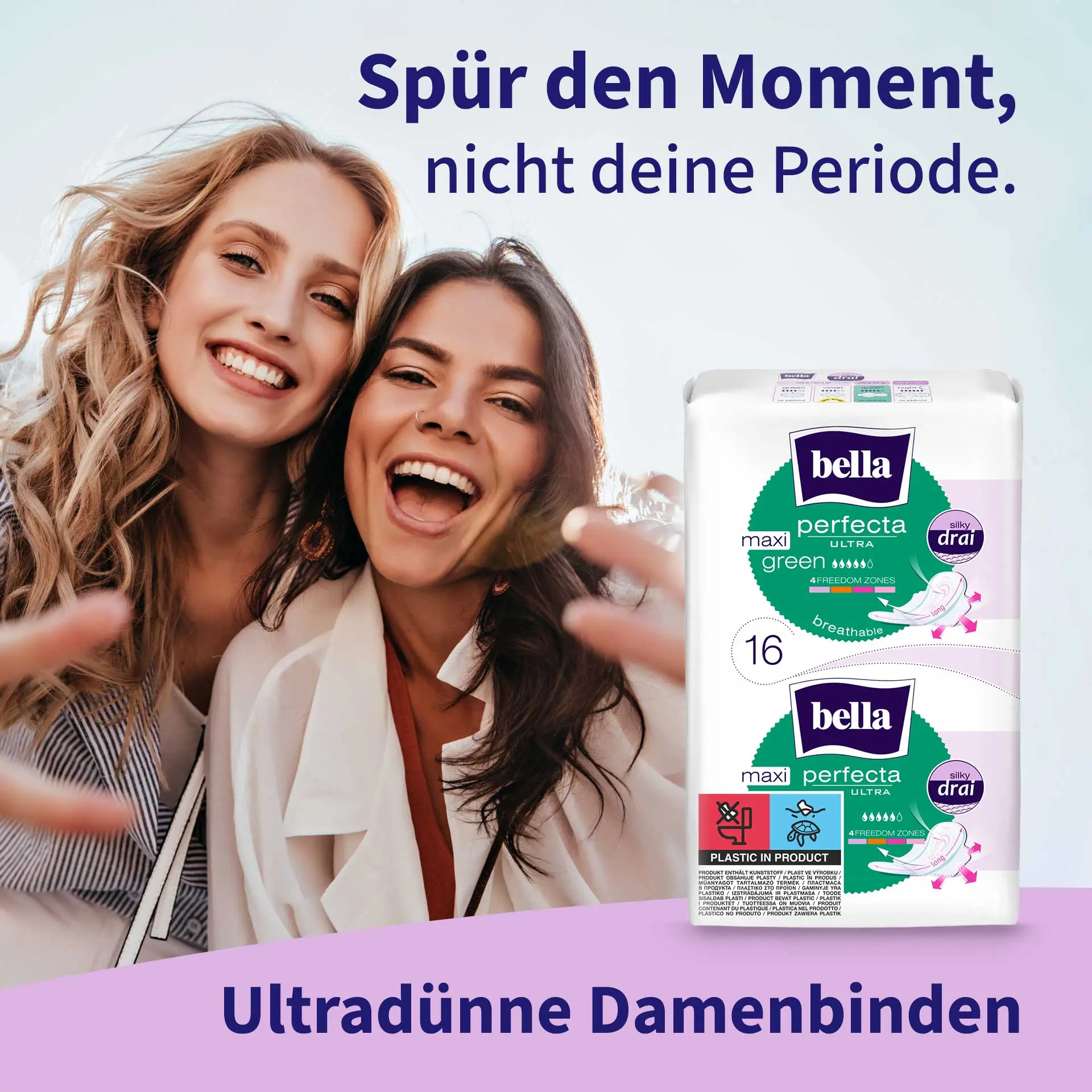 bella Perfecta, Ultra Binden Maxi Green, mit Flügeln, Silky Drai (16 Stück)