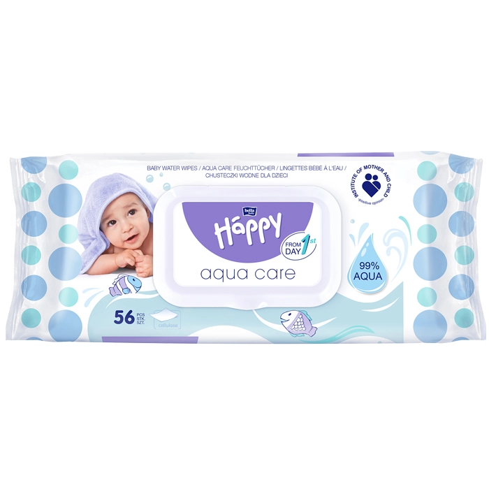 Vorteilsbox bella baby Happy Feuchttücher Aqua Care mit Klickverschluss 8x56 Stück