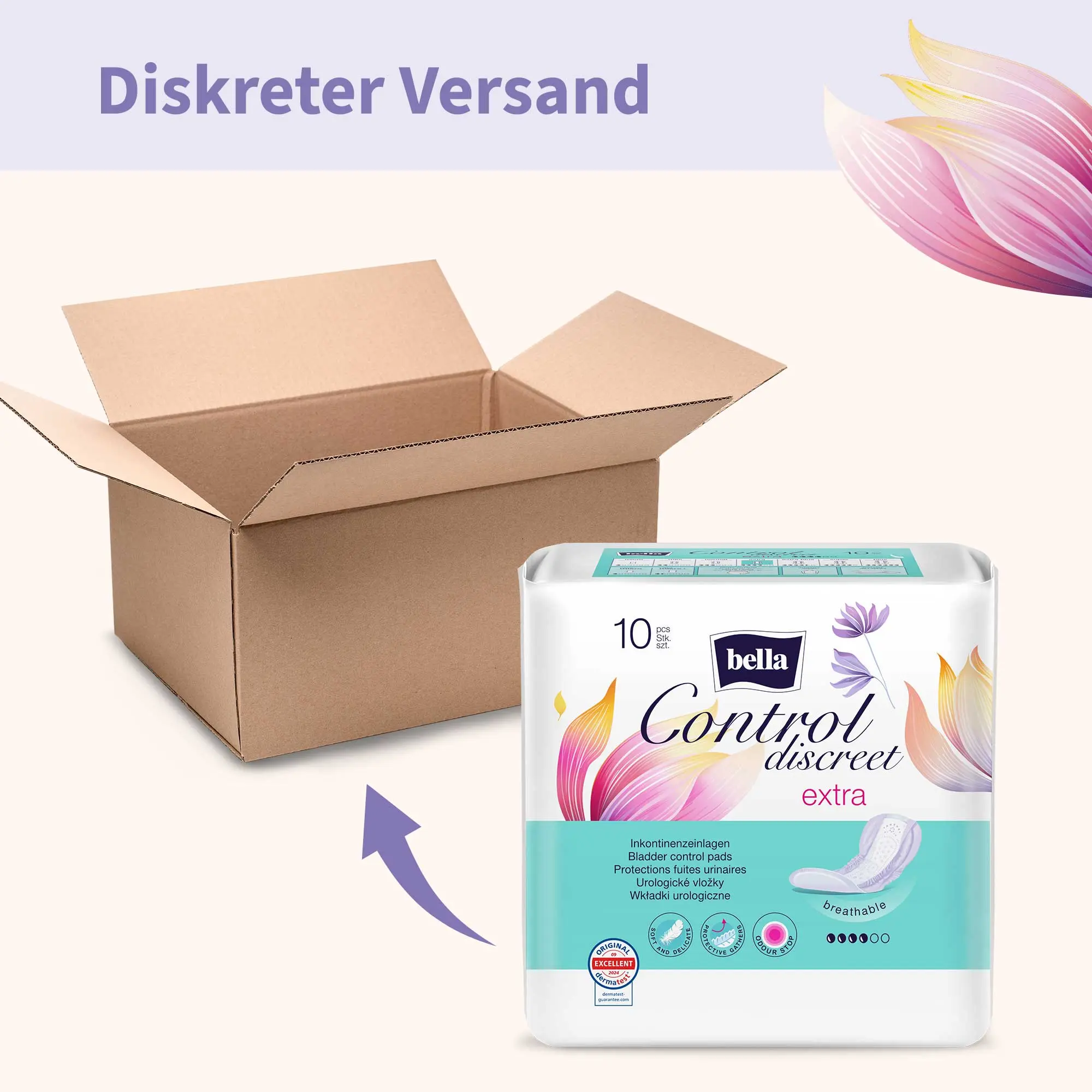 Bladder control pads BELLA CONTROL DISCREET EXTRA 10 pcs