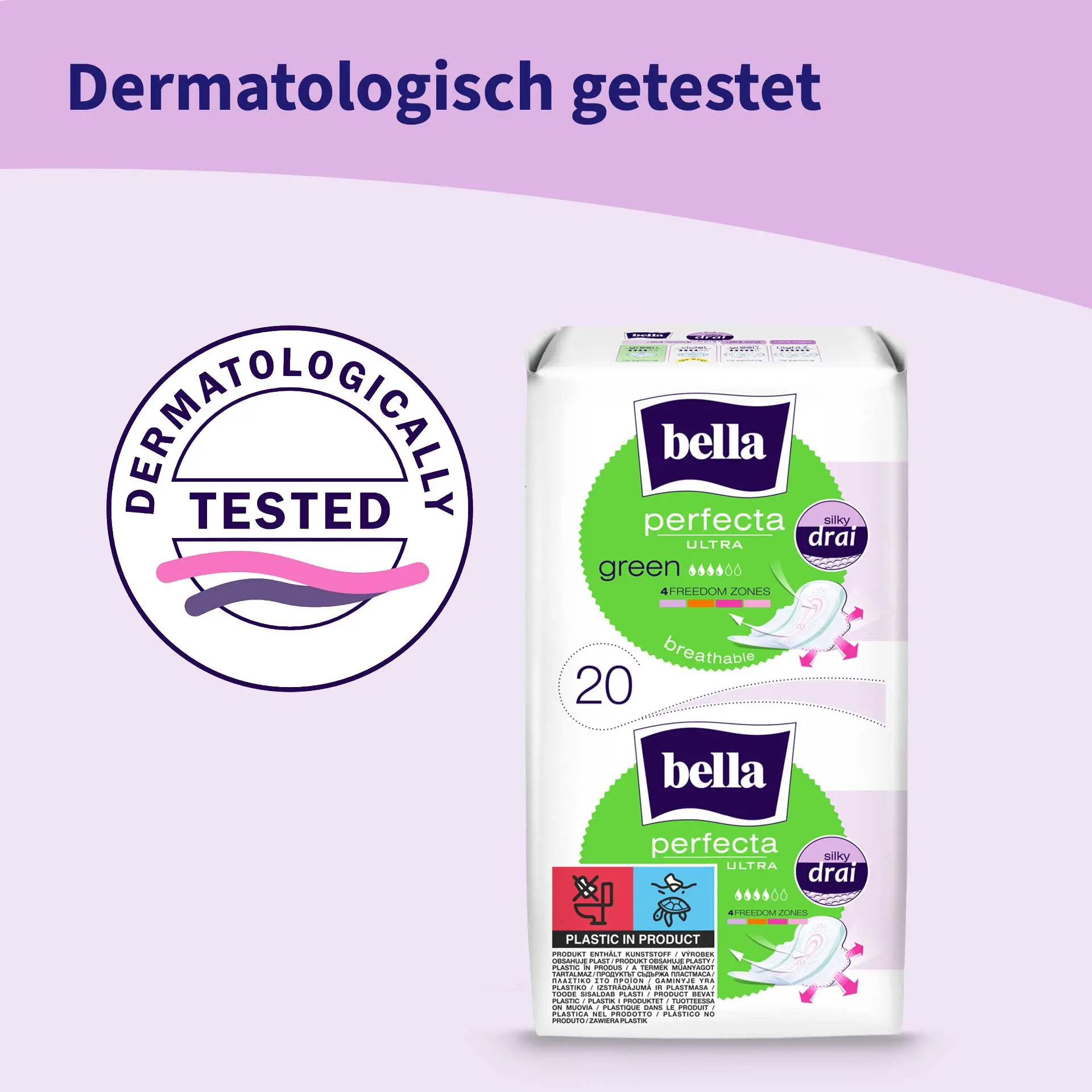 bella Perfecta, Ultra Binden Green, mit Flügeln, Silky Drai (20 Stück)