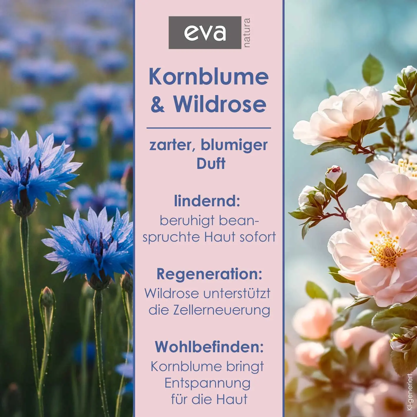 Eva Natura cremige Flüssigseife Kornblume und Wildrose 500 ml