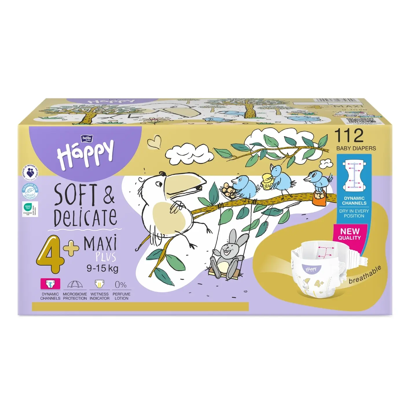 bella baby Happy, Windeln, Größe 4+, Maxi Plus 9–15 kg