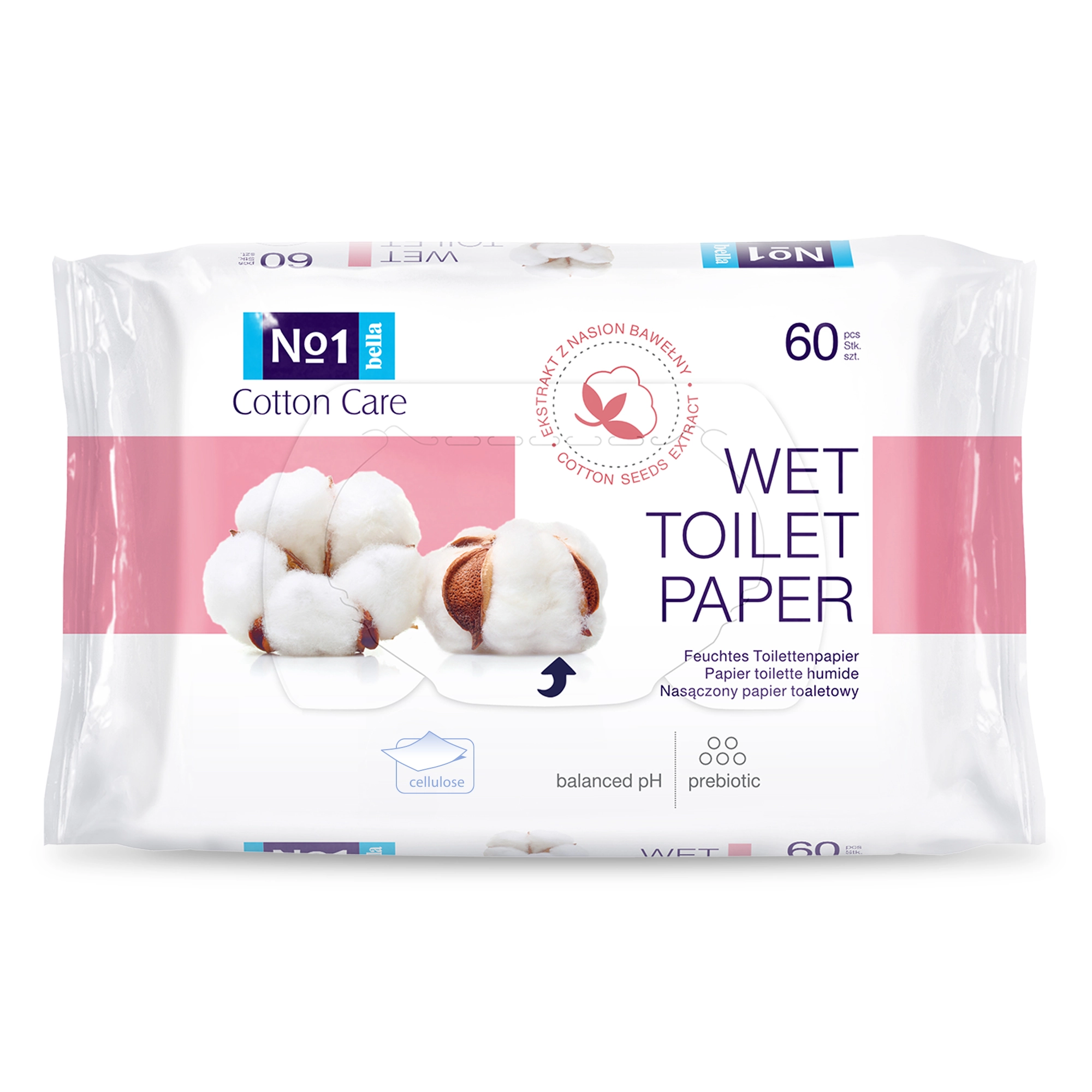 bella No.1 feuchtes Toilettenpapier Cotton Care 60 Stück