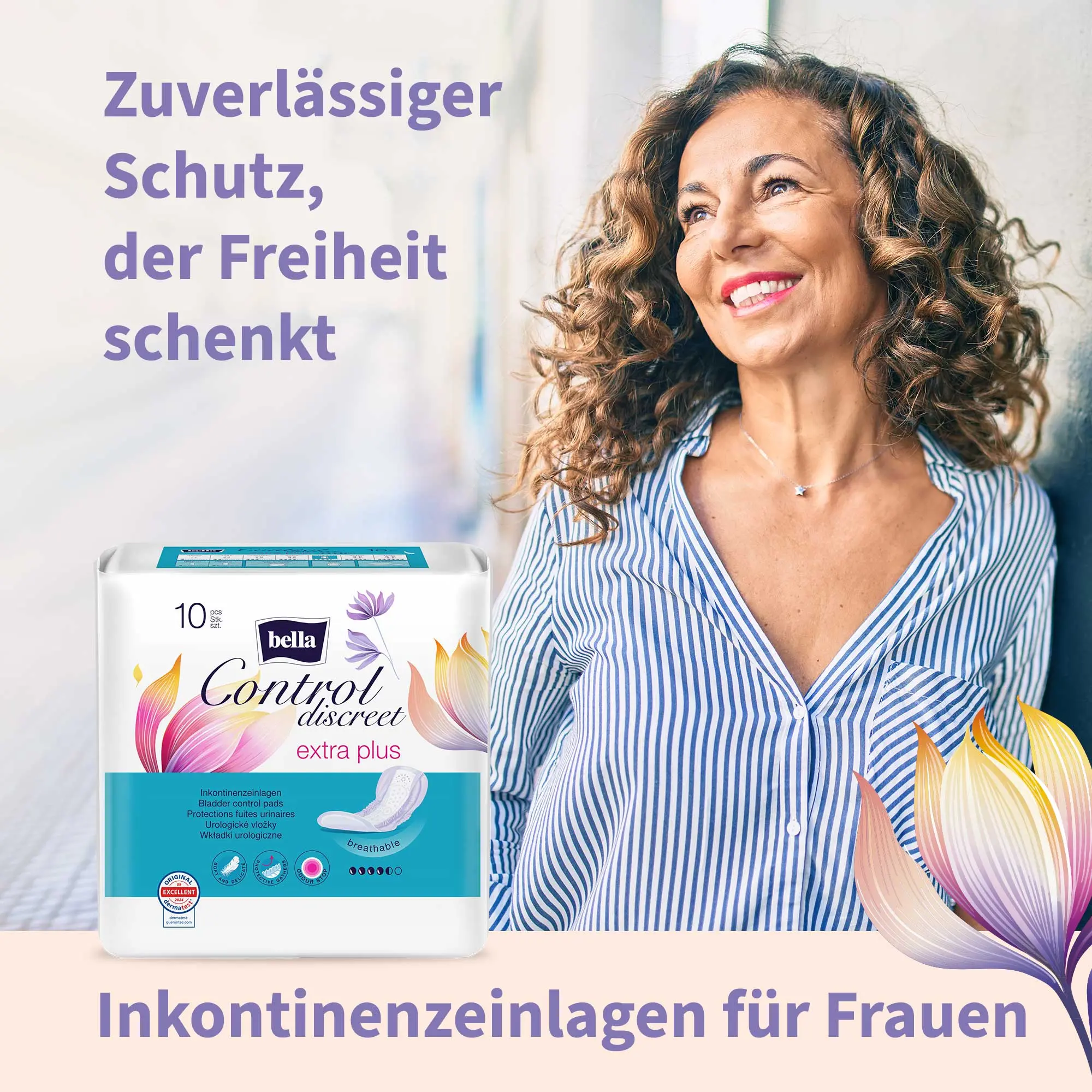 bella Control Discreet, Inkontinenzeinlagen, Extra Plus (10 Stück)