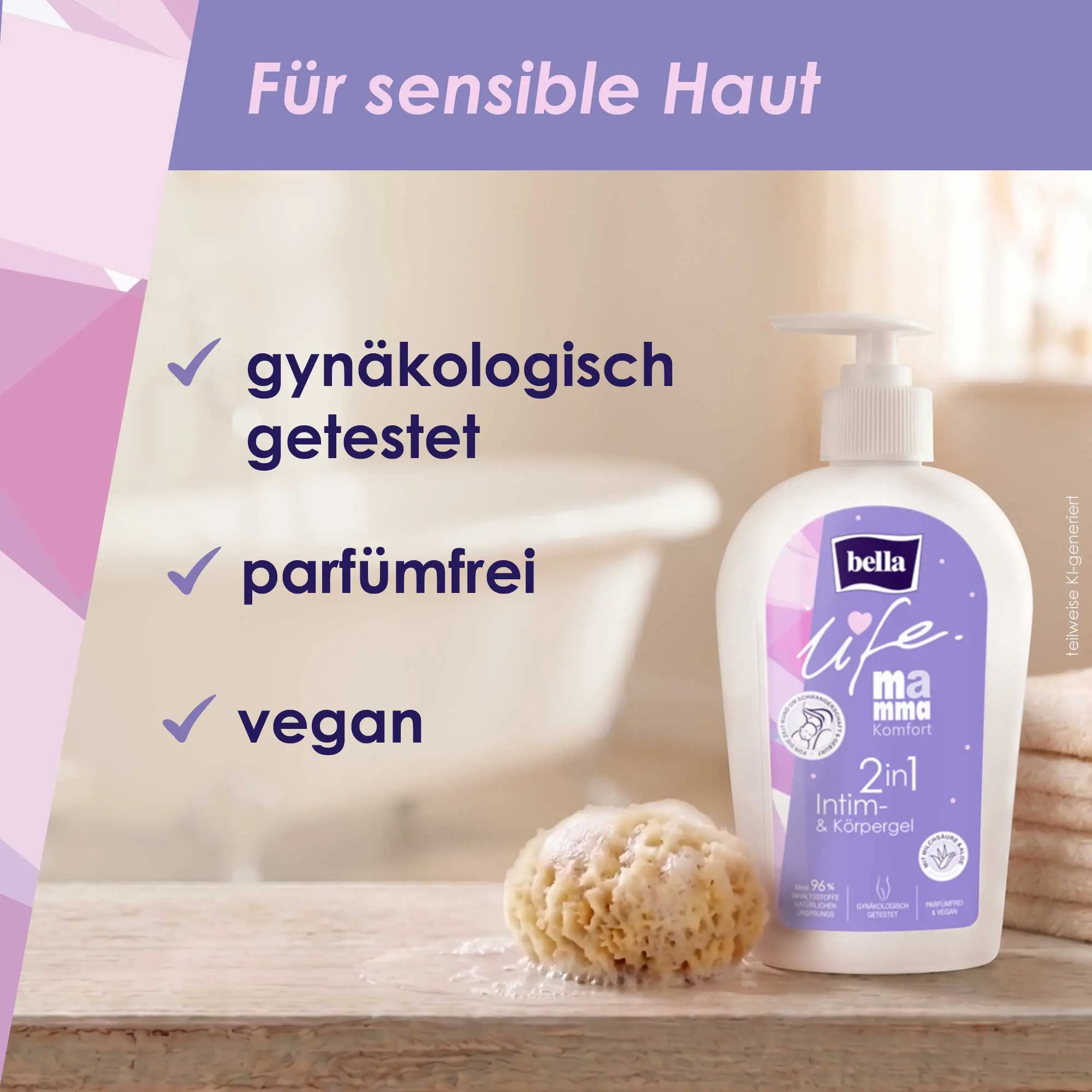 bella life Mamma, Komfort, 2-in-1 Intim- und Körpergel (300 ml)