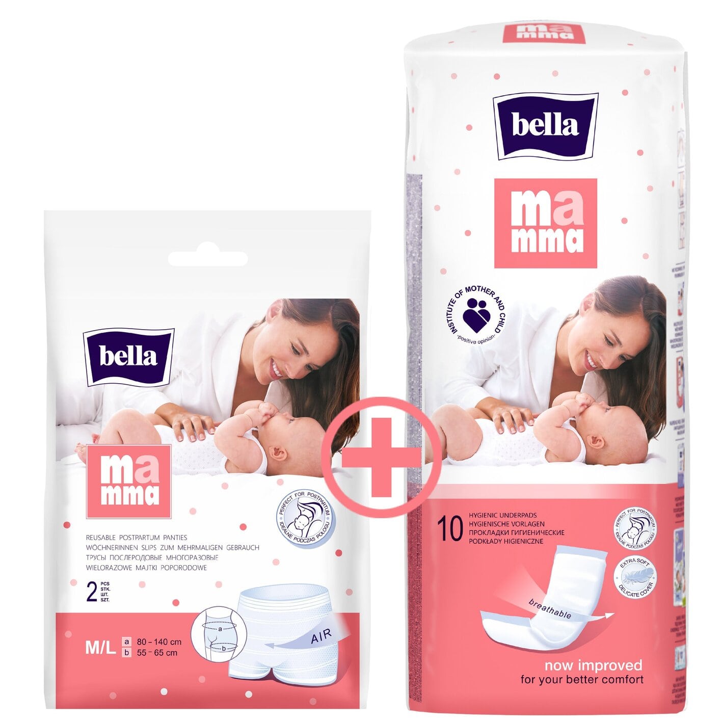 bella Mamma Set 6 Slips M/L +60 Stück Wöchnerinnen Vorlagen/Vlieswindeln