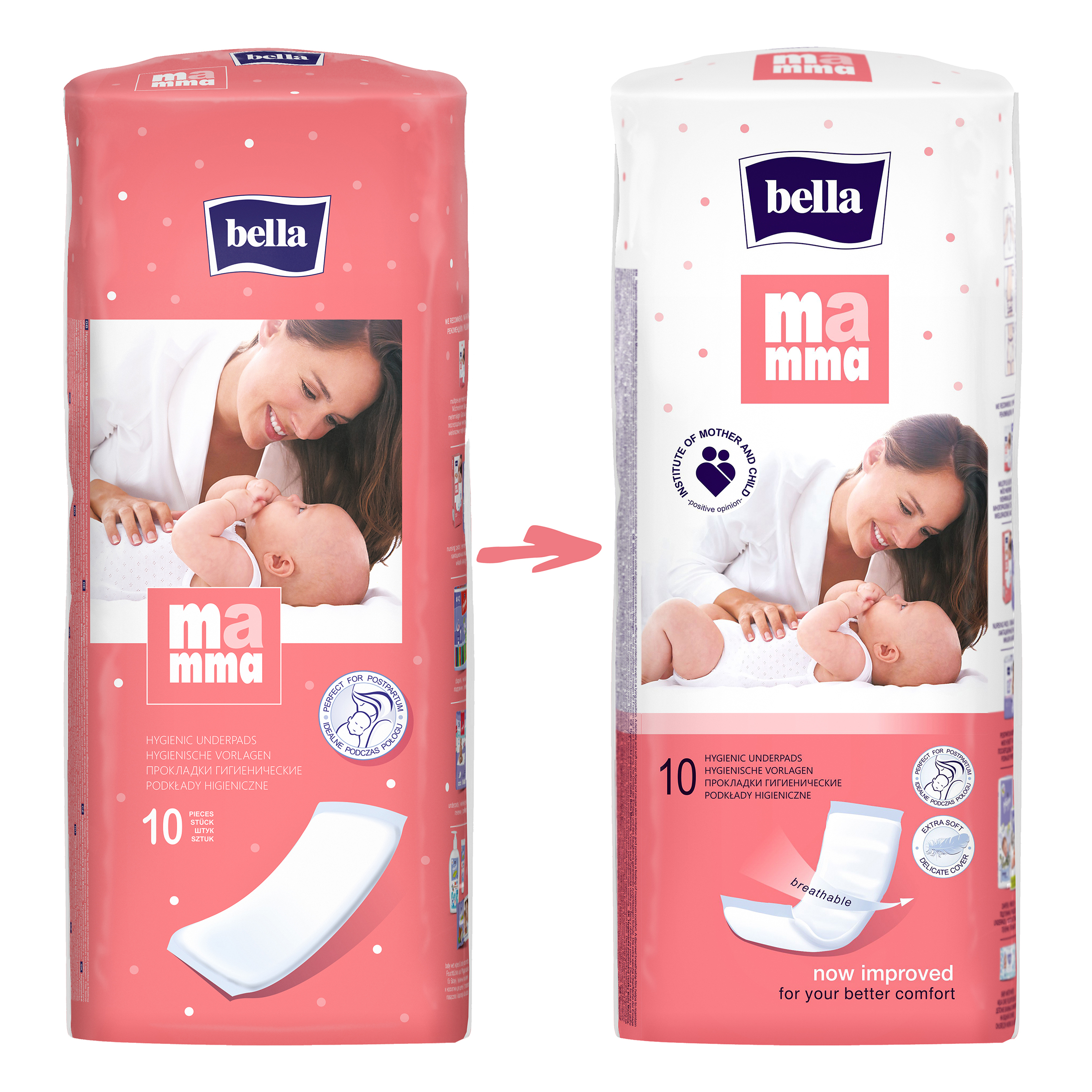 bella Mamma Wöchnerinnen Vorlagen / Vlieswindeln 34x12 cm 10 Stück