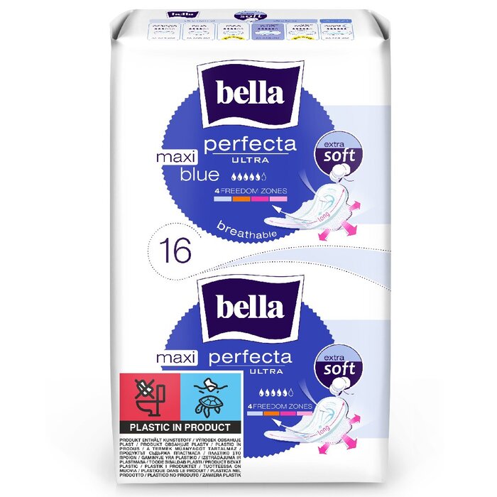 bella Perfecta Ultra Damenbinden Maxi Blue Lang mit Flügeln Extra Soft 16 Stück