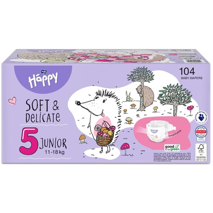 Happy Box soft & delicate: Happy Box Größe 5 Junior 11-18kg 104 Stück