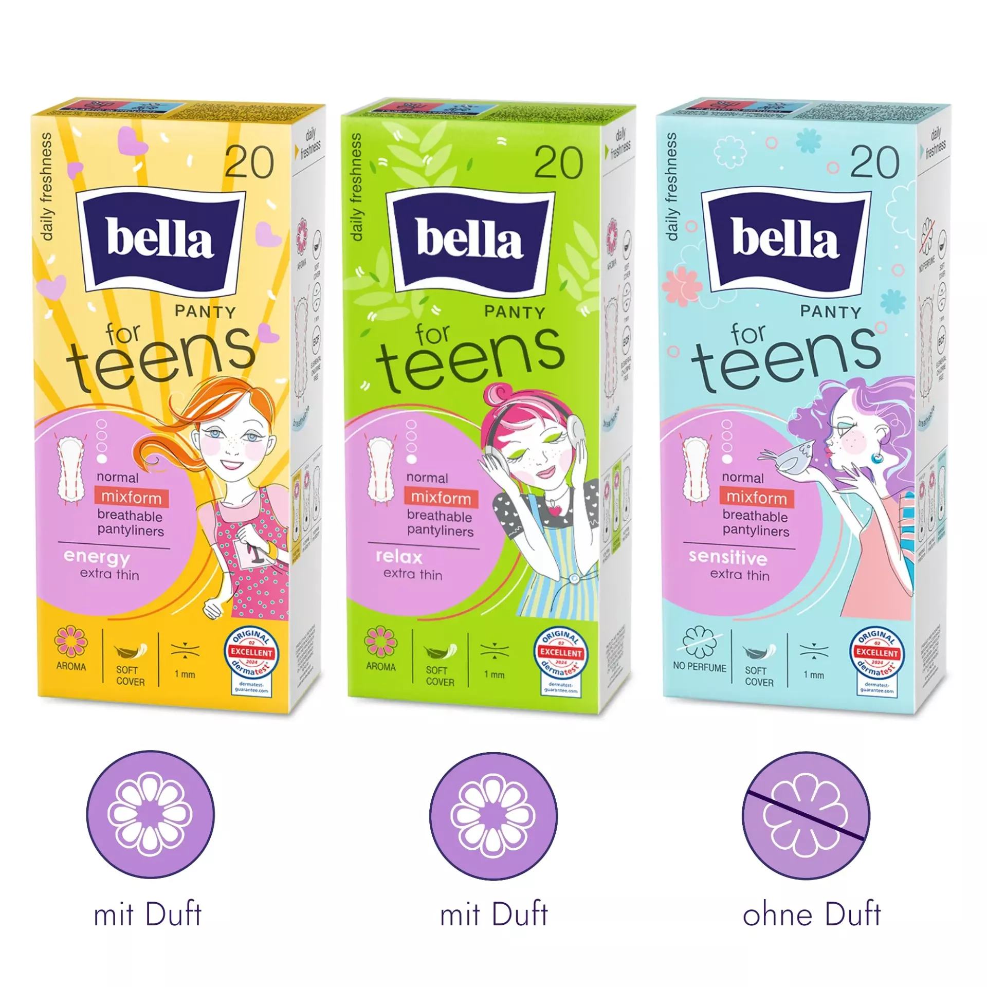 bella for Teens Slipeinlagen Relax mit Frischeduft 20 Stück