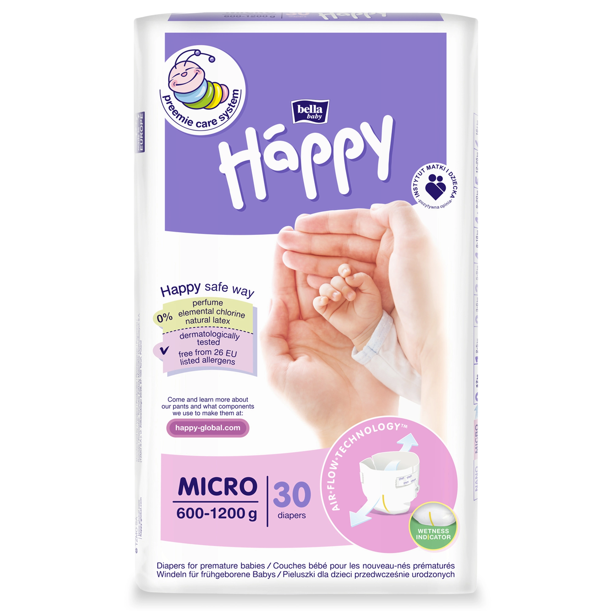bella baby Happy Windeln für Frühgeborene Micro 600-1200g 30 Stück