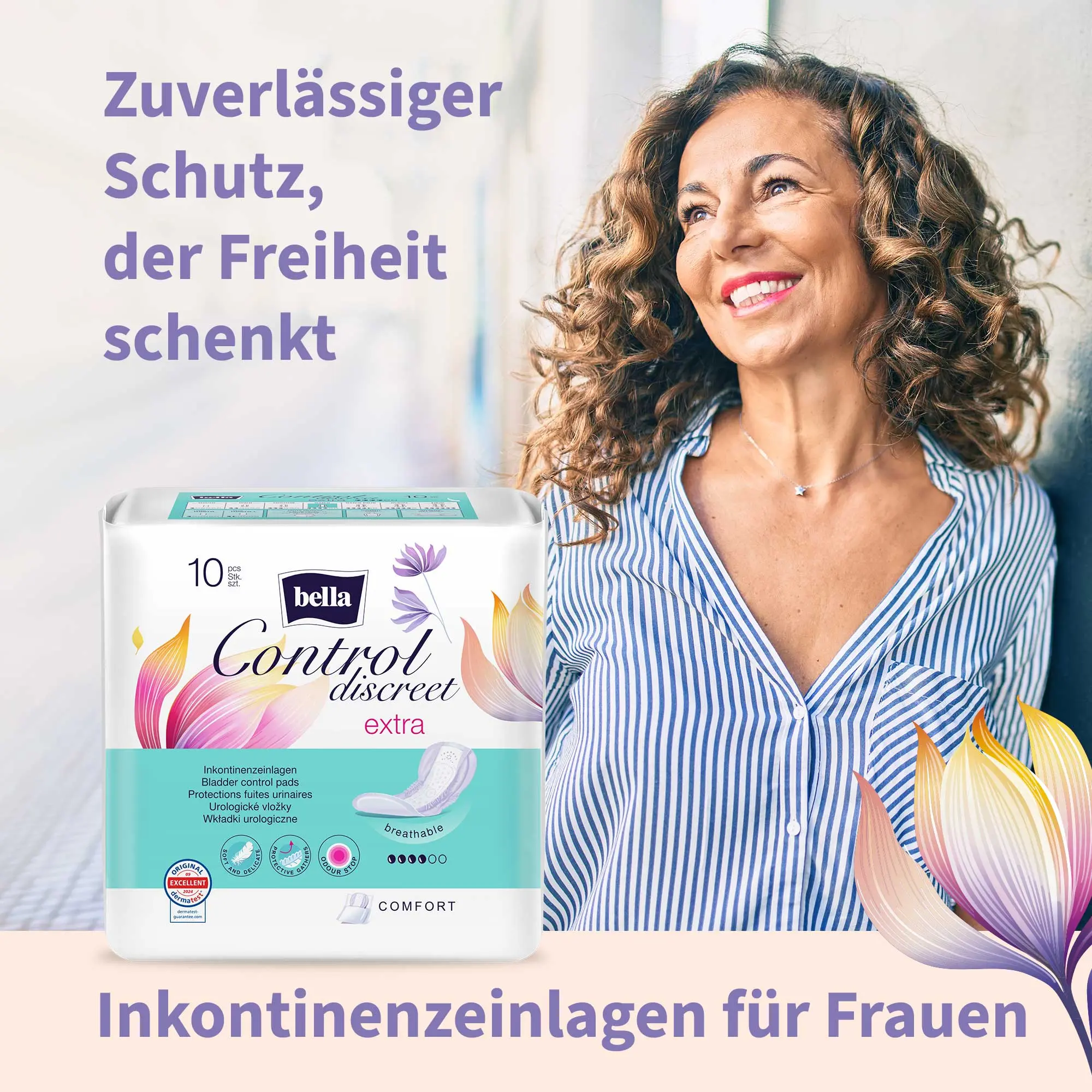 bella Control Discreet, Inkontinenzeinlagen, Extra (10 Stück)