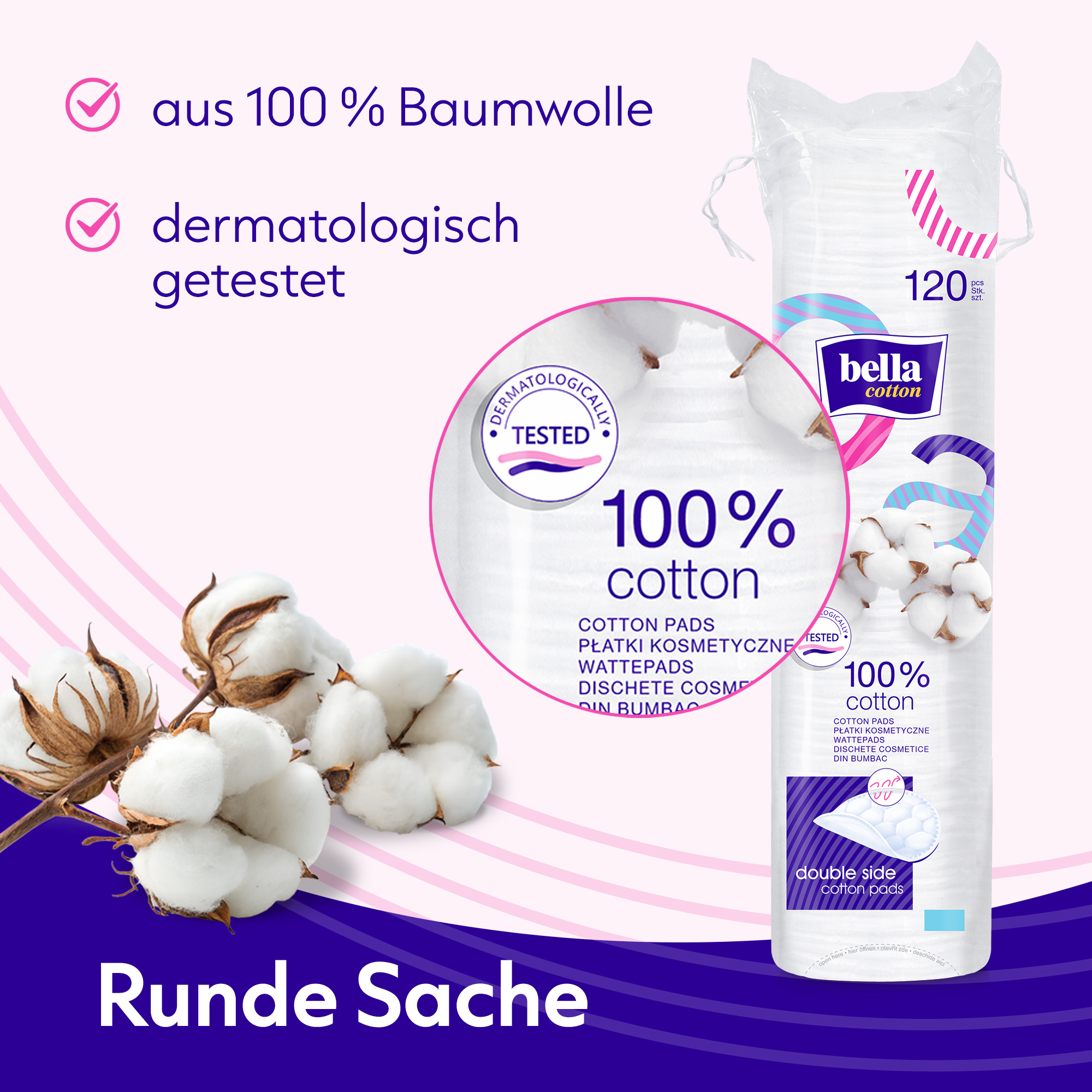 bella Cotton Wattepads rund (120 Stück)