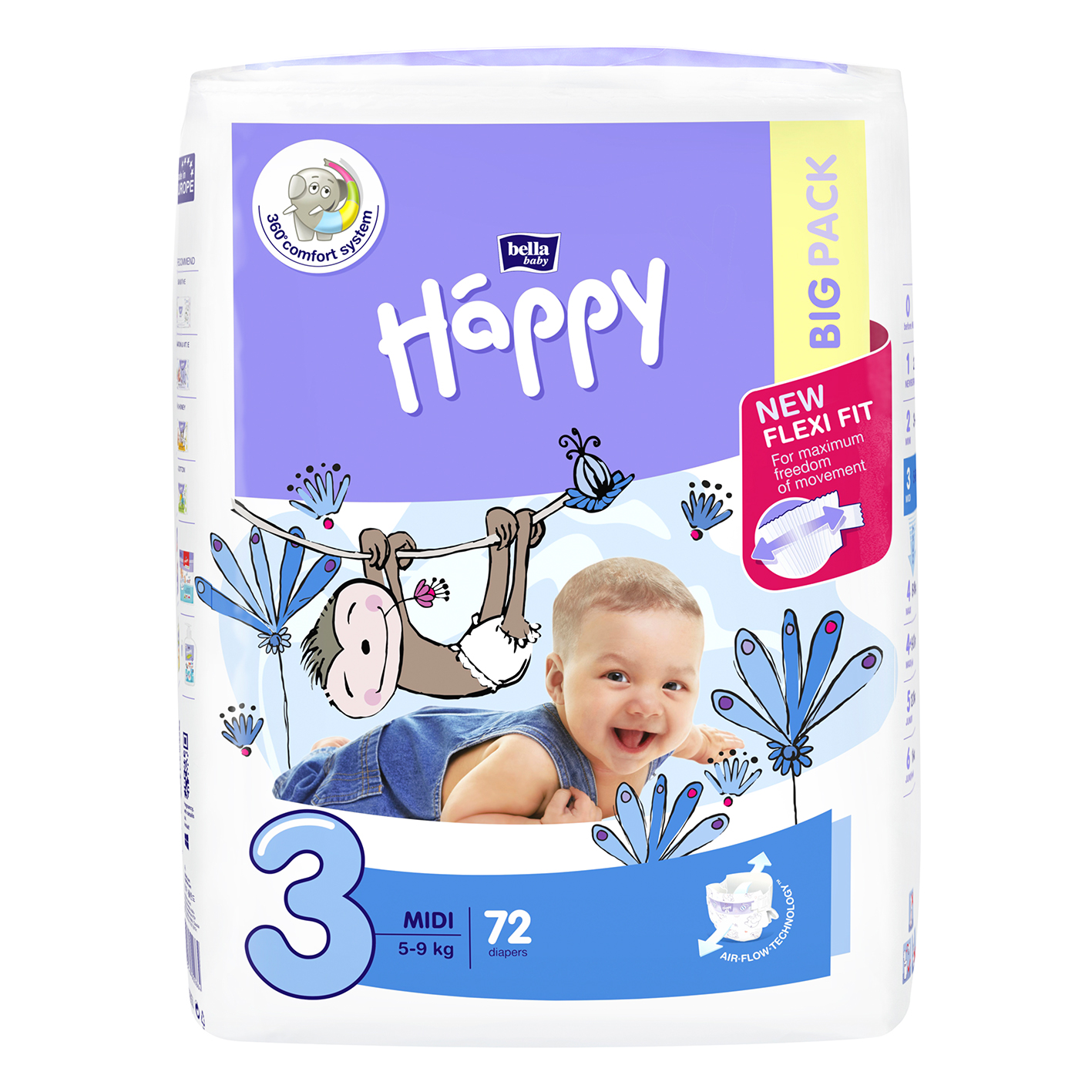 bella baby Happy Windeln Gr.3 Midi 5-9kg BIG PACK (72 Stück)