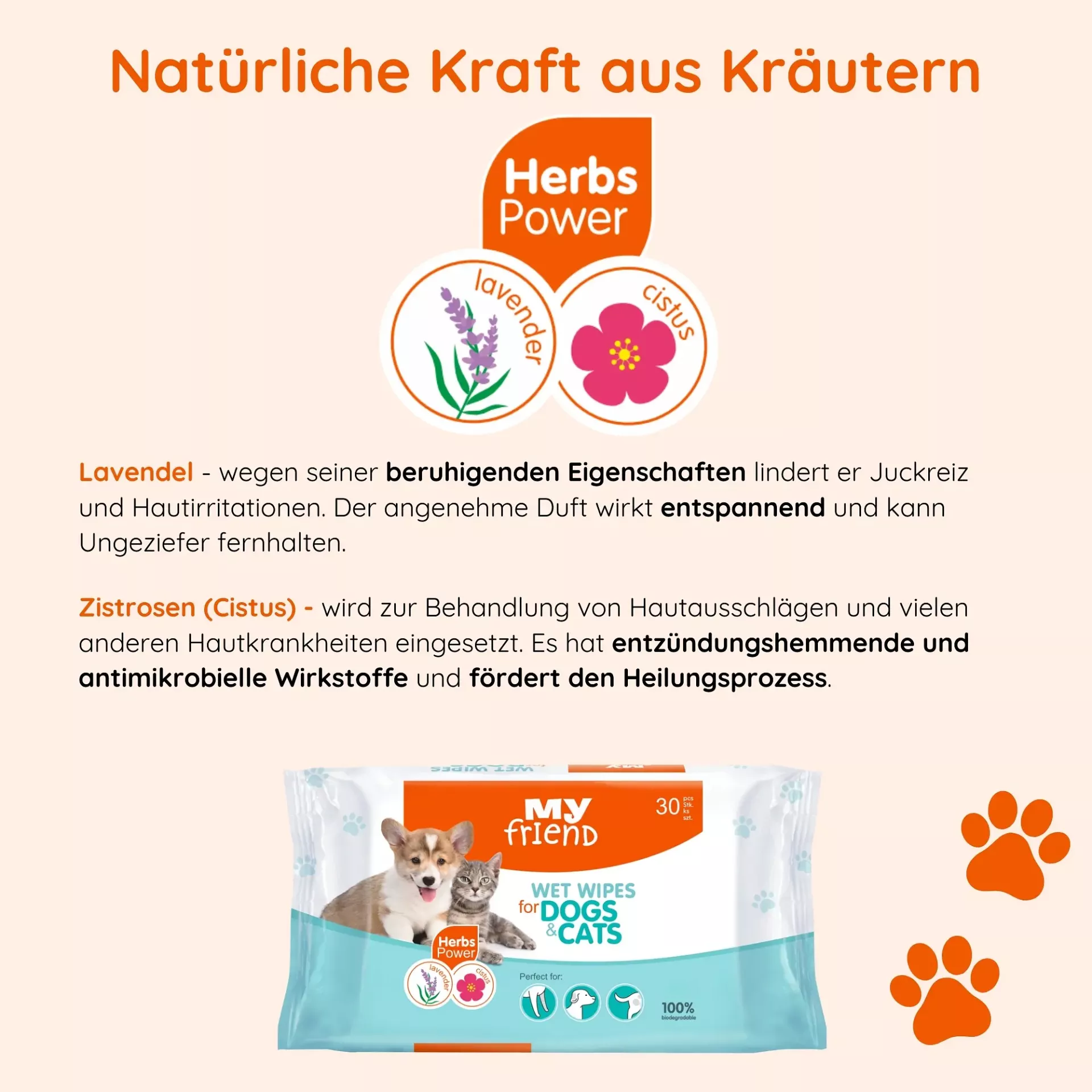 My Friend Feuchttücher für Tiere 30 Stück