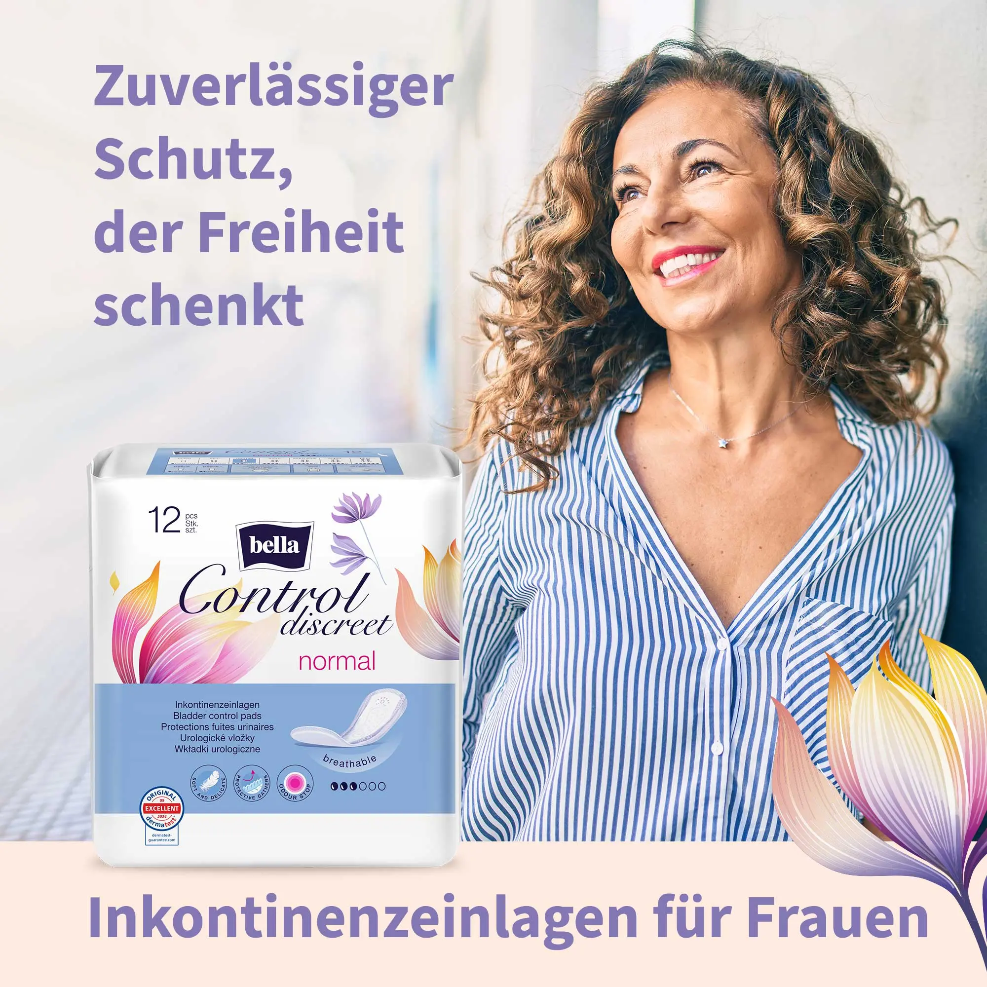Bladder control pads BELLA CONTROL DISCREET NORMAL 12 pcs