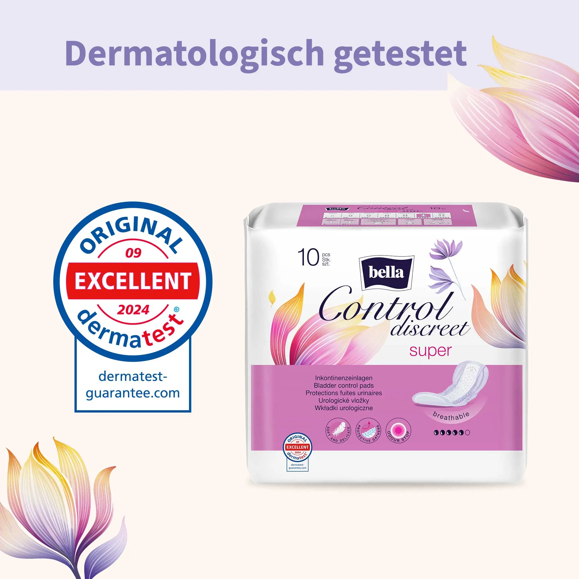 bella Control Discreet, Inkontinenzeinlagen, Super (10 Stück)