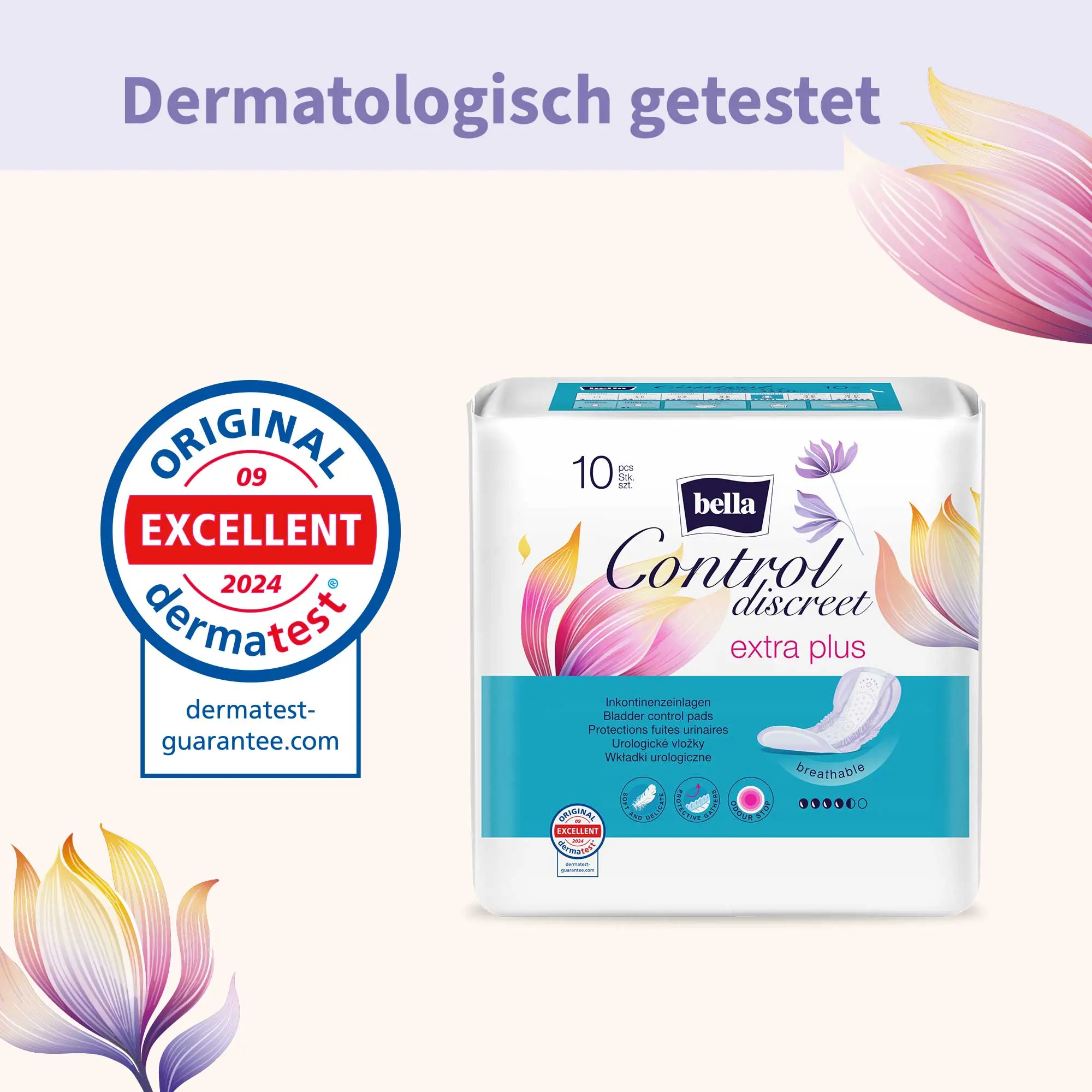bella Control Discreet, Inkontinenzeinlagen, Extra Plus (10 Stück)