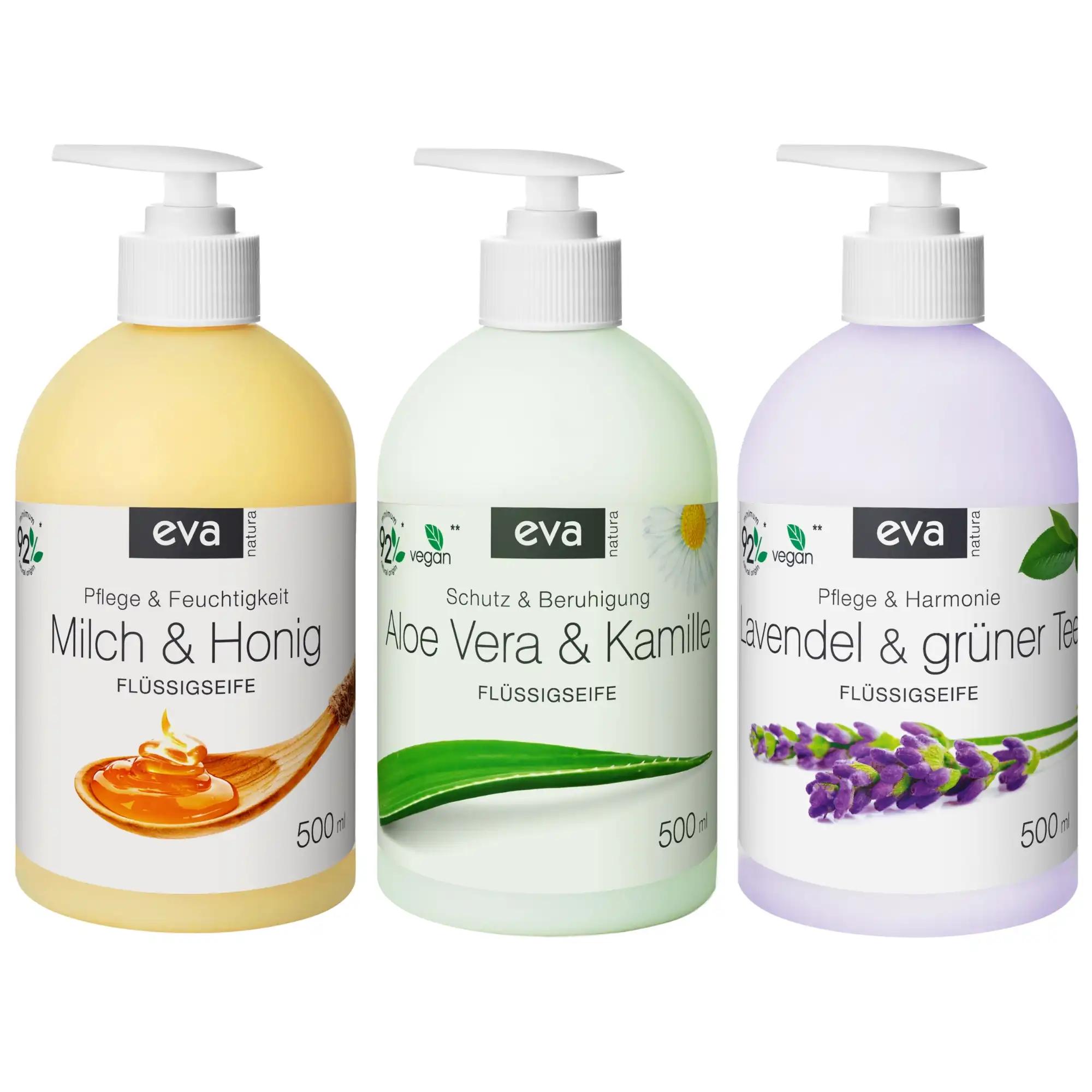 Eva Natura cremige Flüssigseifen nach Wahl im 3er Pack 3x500 ml