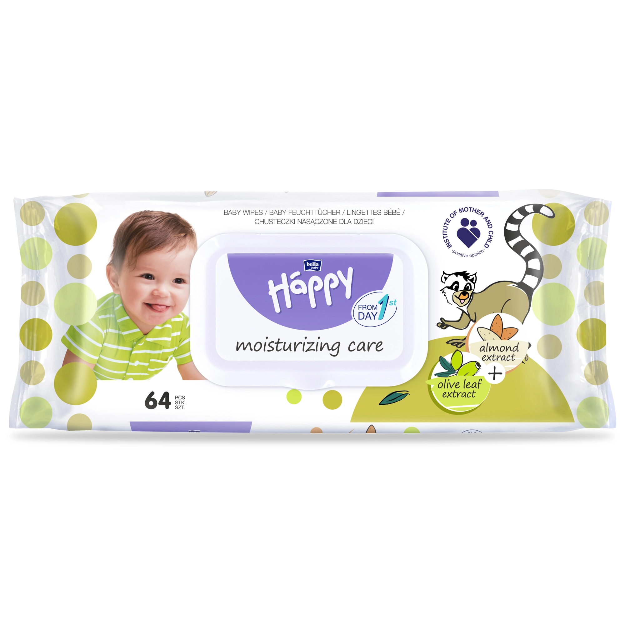bella baby Happy Feuchttücher Mandel und Olive mit Klickverschluss 64 Stück