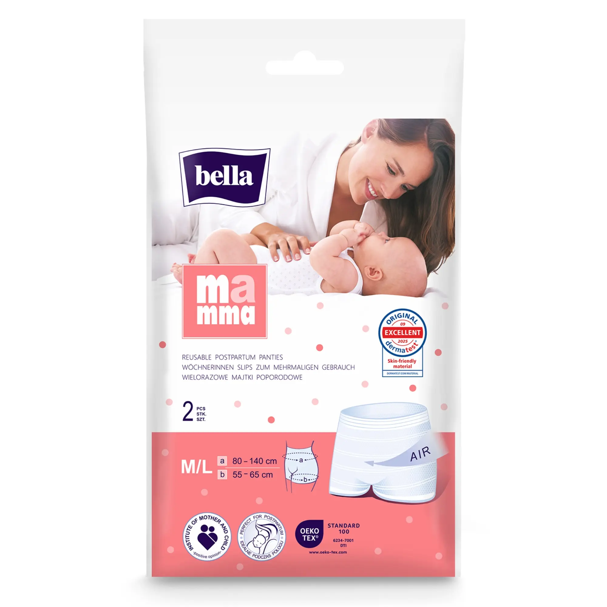 bella Mamma Wöchnerinnen-Slips M/L 80-140 cm 2 Stück