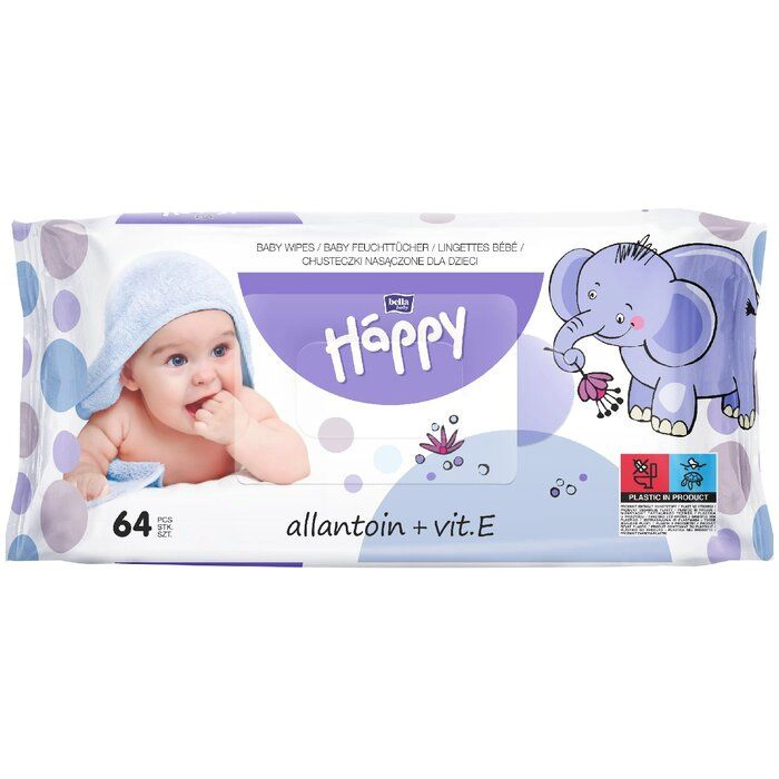 bella baby Happy Feuchttücher Allantoin & Vitamin E mit Klebeverschluss 64 Stück