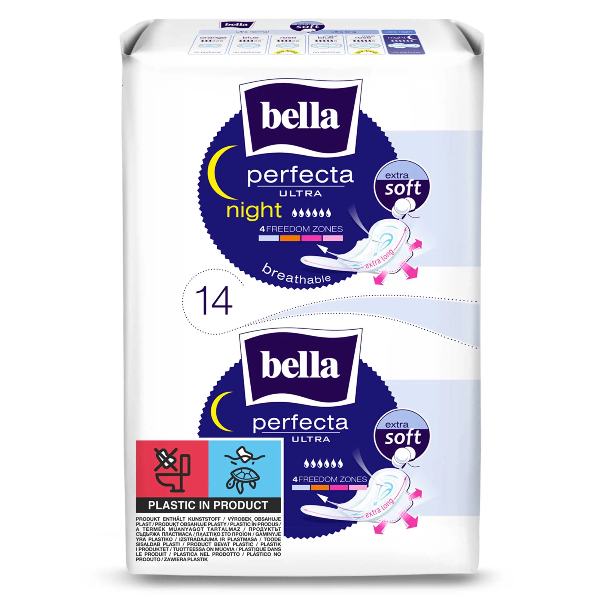 bella Perfecta, Ultra Binden Night, mit Flügeln, Extra Soft (14 Stück)