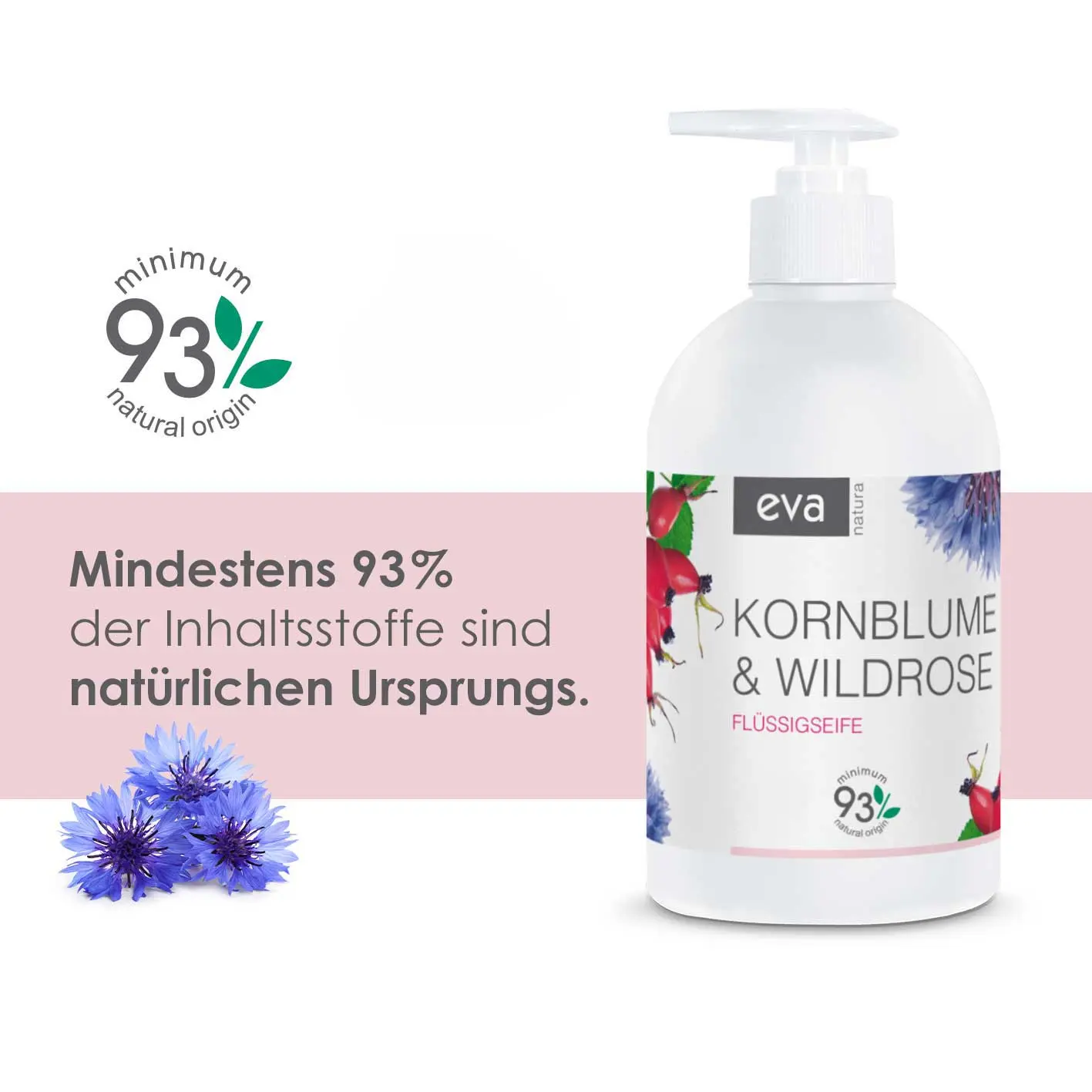 Eva Natura cremige Flüssigseife Kornblume und Wildrose 500 ml