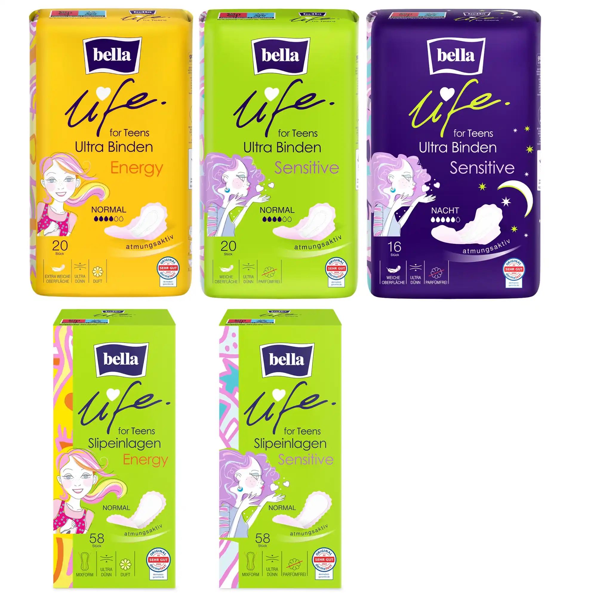 bella life for Teens Erste Periodenbox Sensitive / Energy