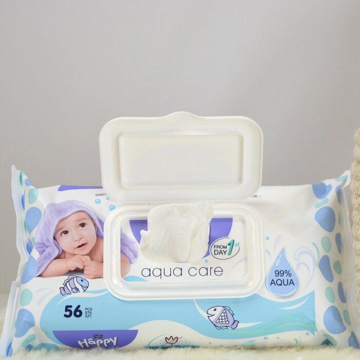 bella baby Happy Feuchttücher Aqua Care 99% Wasser mit Klickverschluss MEGA PACK 3x56 Stück