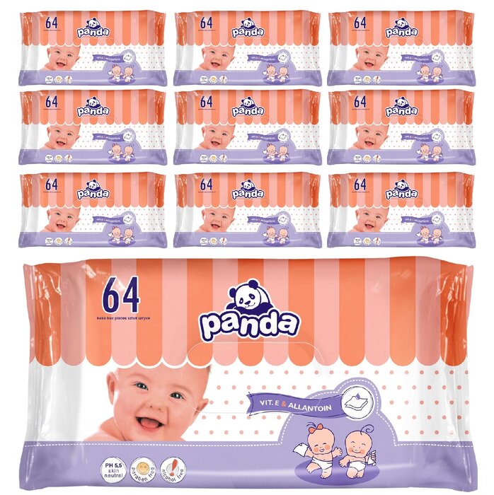 Panda Feuchttücher 64 Stück im 10er Pack